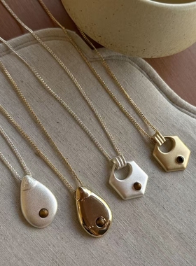 甜酷辣妹不规则金属长款项链磨砂时尚高级简约ins风网红毛衣链女