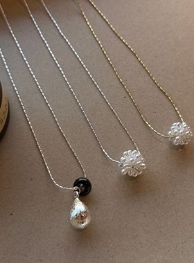 时尚ins风简约虎眼石珍珠锁骨链轻奢潮流设计百搭小众设计项链潮