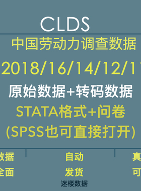 CLDS数据库中国劳动力调查STATA+问卷原始数据2018-11年STATASPSS