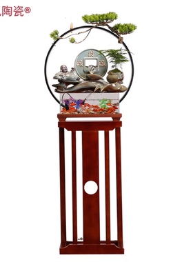 八年老店新品冲量新中式落地流水生财喷泉室内客厅阳台花园庭院鱼