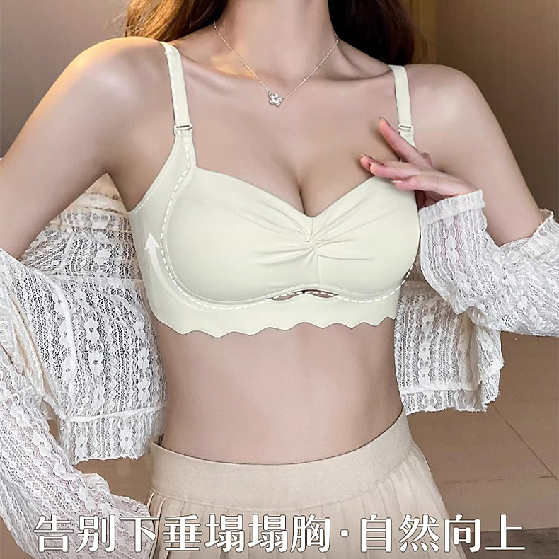 薄款内衣少女夏季小胸聚拢收副乳无钢圈防下垂无痕提拉文胸罩透气