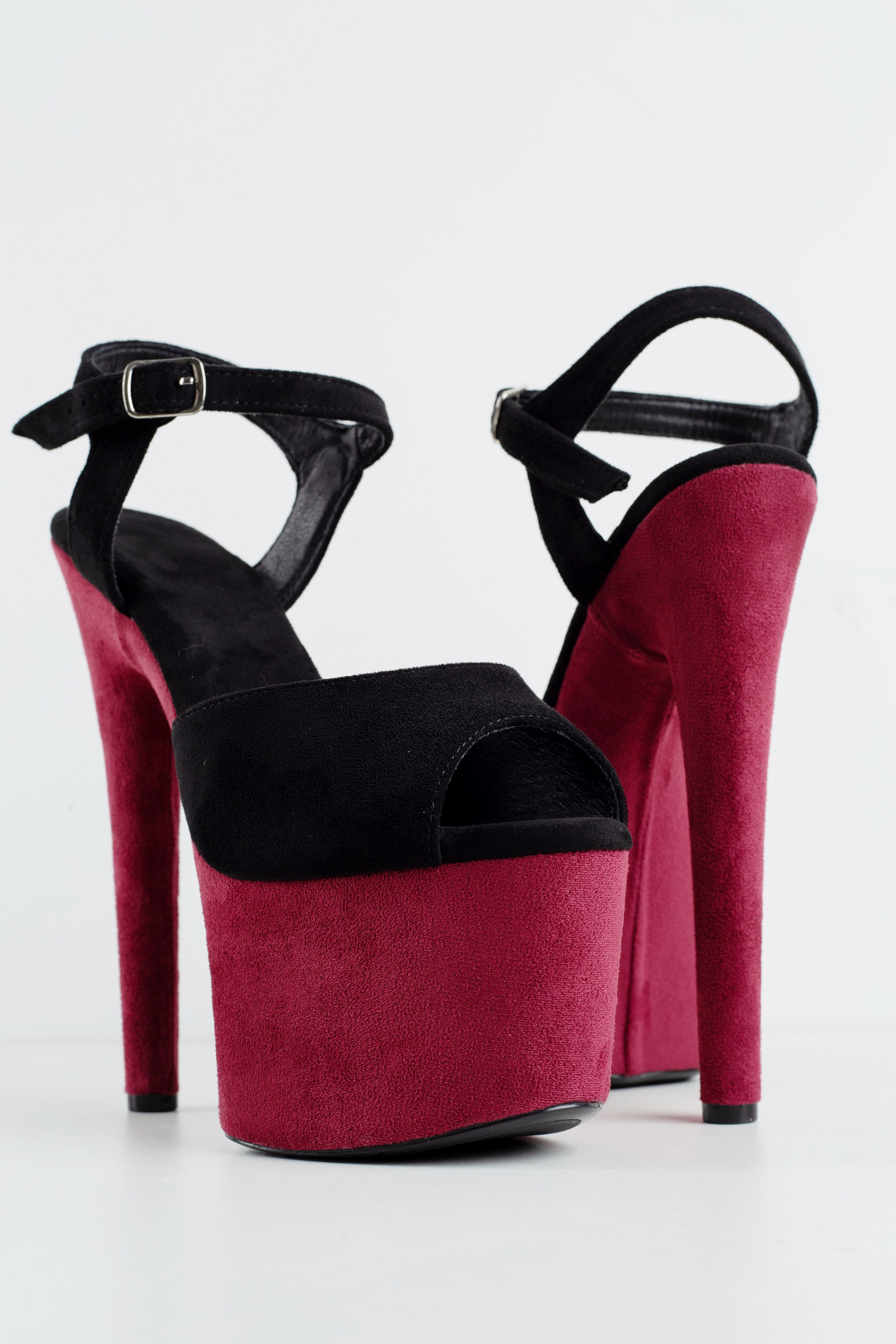 YAOY防水台凉鞋女黑色红