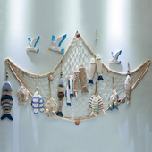 美式 乡村复古地中海木质创意鱼挂饰墙饰餐厅壁饰立体墙面装 饰挂件