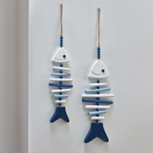 玄关挂件高级感地中海风格 鱼墙面立体鱼形壁饰样板房酒店房间走廊