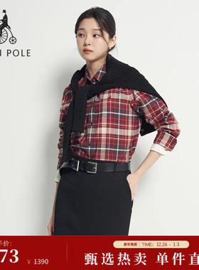 【新品】BEANPOLE滨波 2025年女士休闲日常通勤简约纯棉长袖衬衫