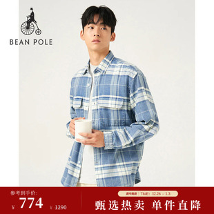 新品 穿搭休闲时尚 BEANPOLE滨波 韩式 格纹衬衫 2025年秋冬男士
