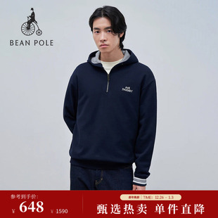 通勤后背印花款 插画师合作款 时尚 男士 连帽套头卫衣 BEANPOLE滨波