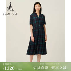 【20周年庆系列】BEANPOLE滨波女士经典苏格兰格子优雅短袖连衣裙