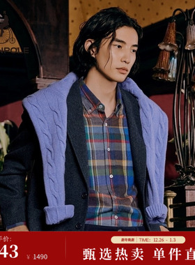 BEANPOLE滨波 男士商务休闲日常简约通勤扣领尖领多色款格纹衬衫