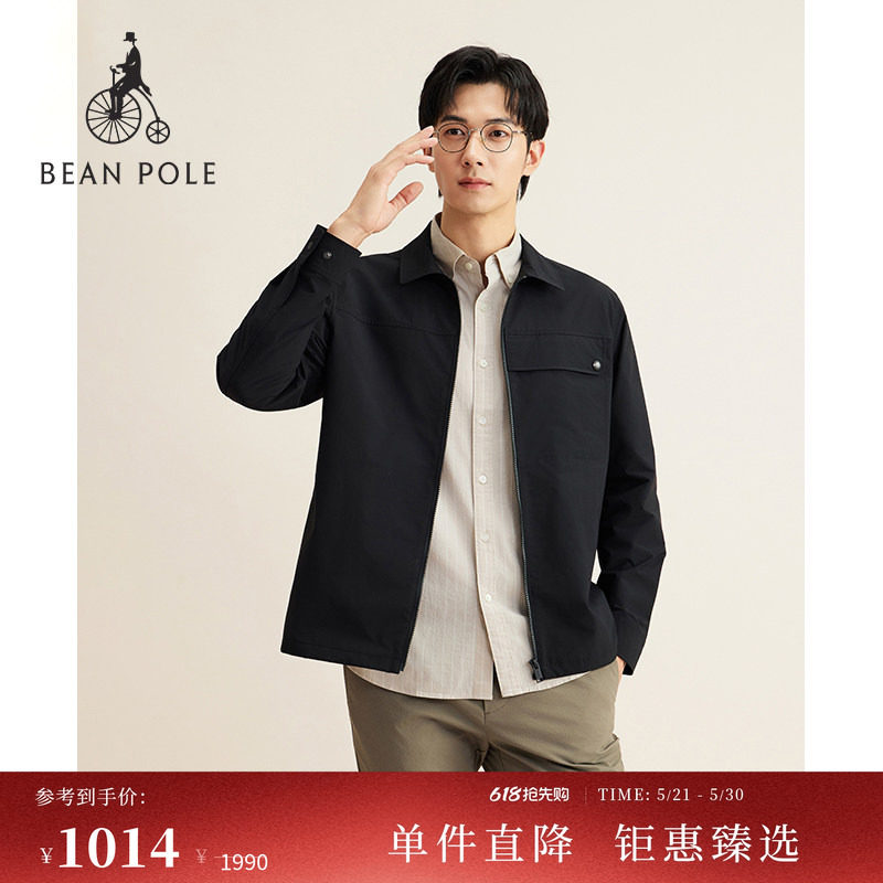 BEANPOLE滨波男士商务厅局风通勤日常纯色多色休闲衬衫型夹克外套
