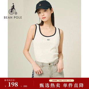 女士休闲简约薄款 2025夏季 BEANPOLE滨波 U领纯棉背心吊带 新品