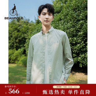 衬衫 BEANPOLE滨波 都市商务休闲风日常简约格纹长袖 优雅时尚 男士