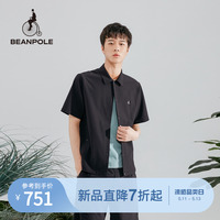 BEANPOLE滨波 春夏款男士灰色黑色修身气质短袖衬衫男潮职场穿搭