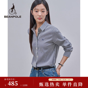 日常通勤商务休闲优雅条纹衬衫 BEANPOLE滨波 女士知识分子风时尚