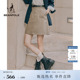 BEANPOLE滨波 短裙 女士商务休闲简约风卡其色短裙休闲斜纹基础款