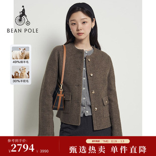 毛呢外套 含绵羊毛BEANPOLE滨波秋冬女士美拉德老钱风时尚 新品