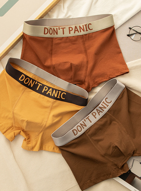 谜象男士内裤纯棉秋冬大码平角青年裤头舒适透气10A抗菌四角短裤