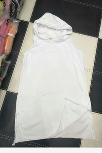 sunflower秋冬女装中长款无袖连帽吊带背心纯棉宽松大码打底上衣