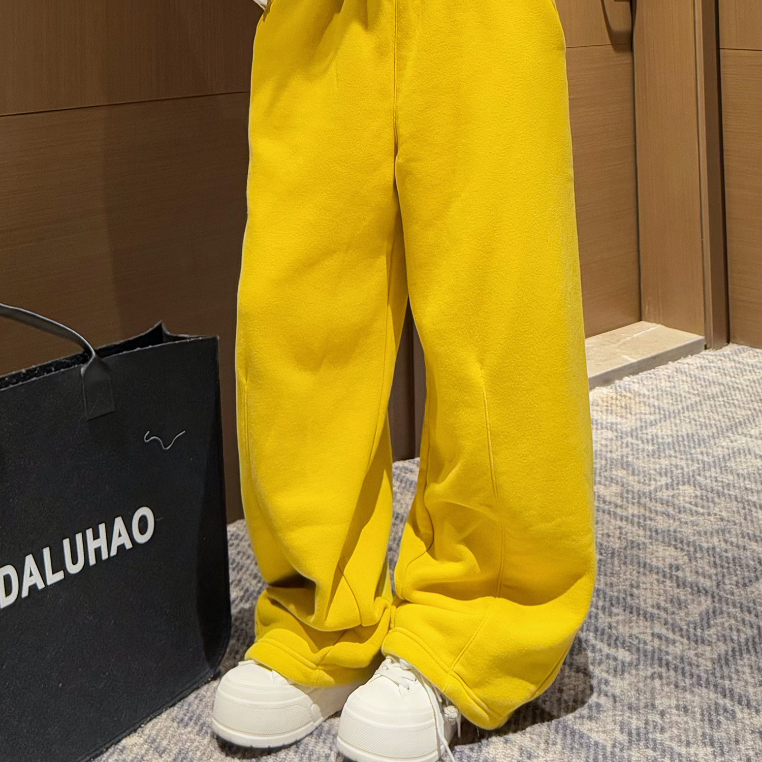 冬季新款纯棉加绒加厚直筒裤卫裤