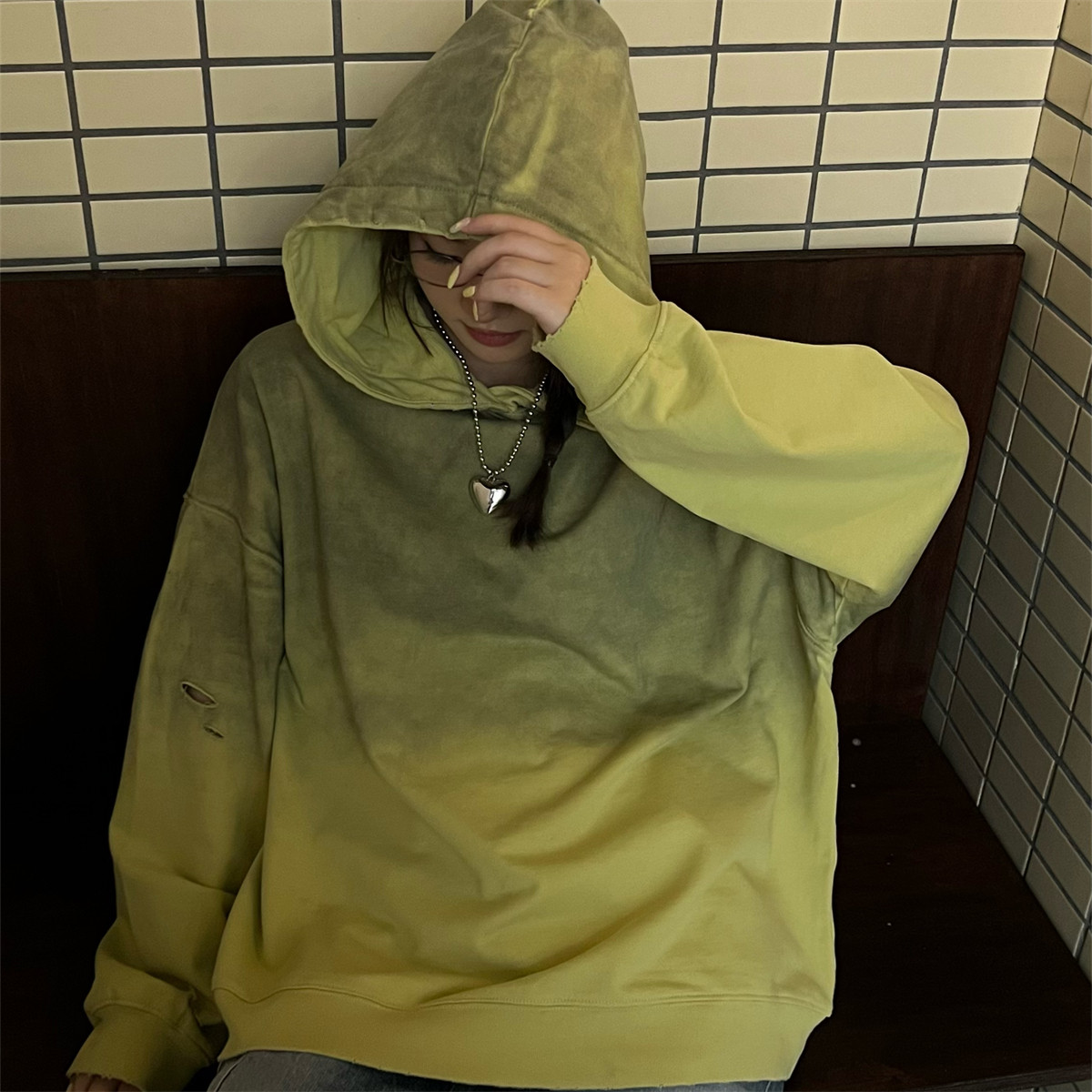 JL SUNFLOWER纯棉炒色连帽卫衣欧洲站秋季装宽松韩版bf慵懒风帽衫