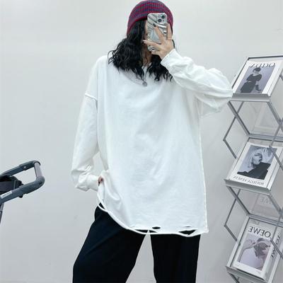 秋冬季新款韩版水洗磨毛T恤纯棉