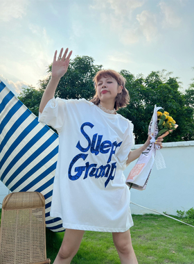 JL SUNFLOWER宽松刺绣纯棉短袖t恤女夏季法式蕾丝镂空设计感上衣