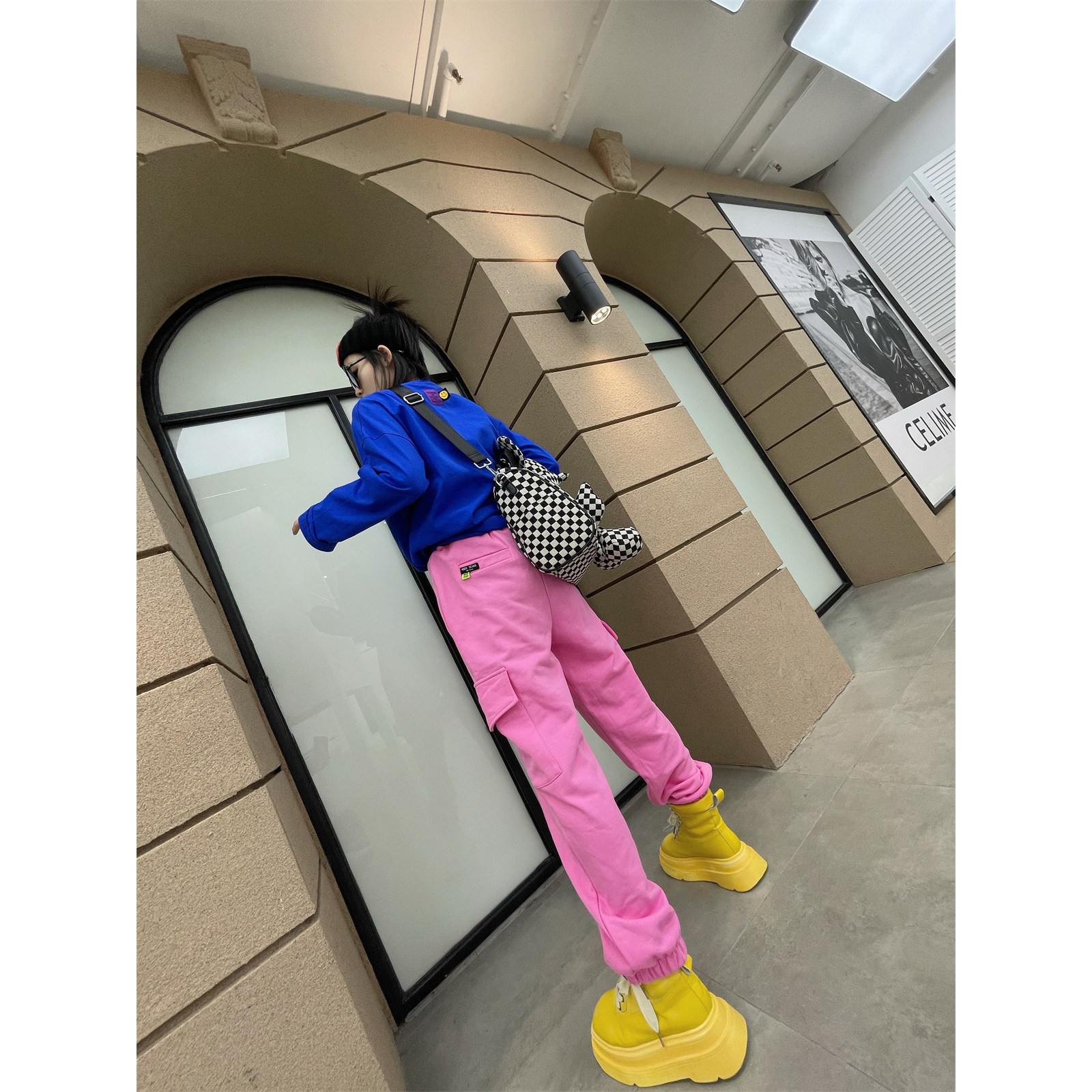 高腰宽松大码休闲裤工装裤