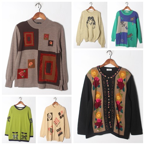 古着日制宽松羊毛杉V领套头