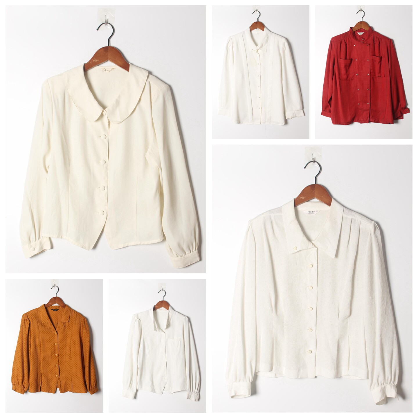 古着Vintage孤品棉麻花刺绣白衬衫孤品日系 女上衣 实拍售卖77