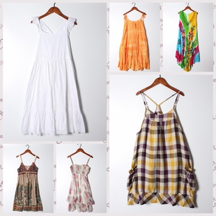 古着vintage日系雪纺连衣裙 实拍售卖7 温柔风宽松遮肉长裙