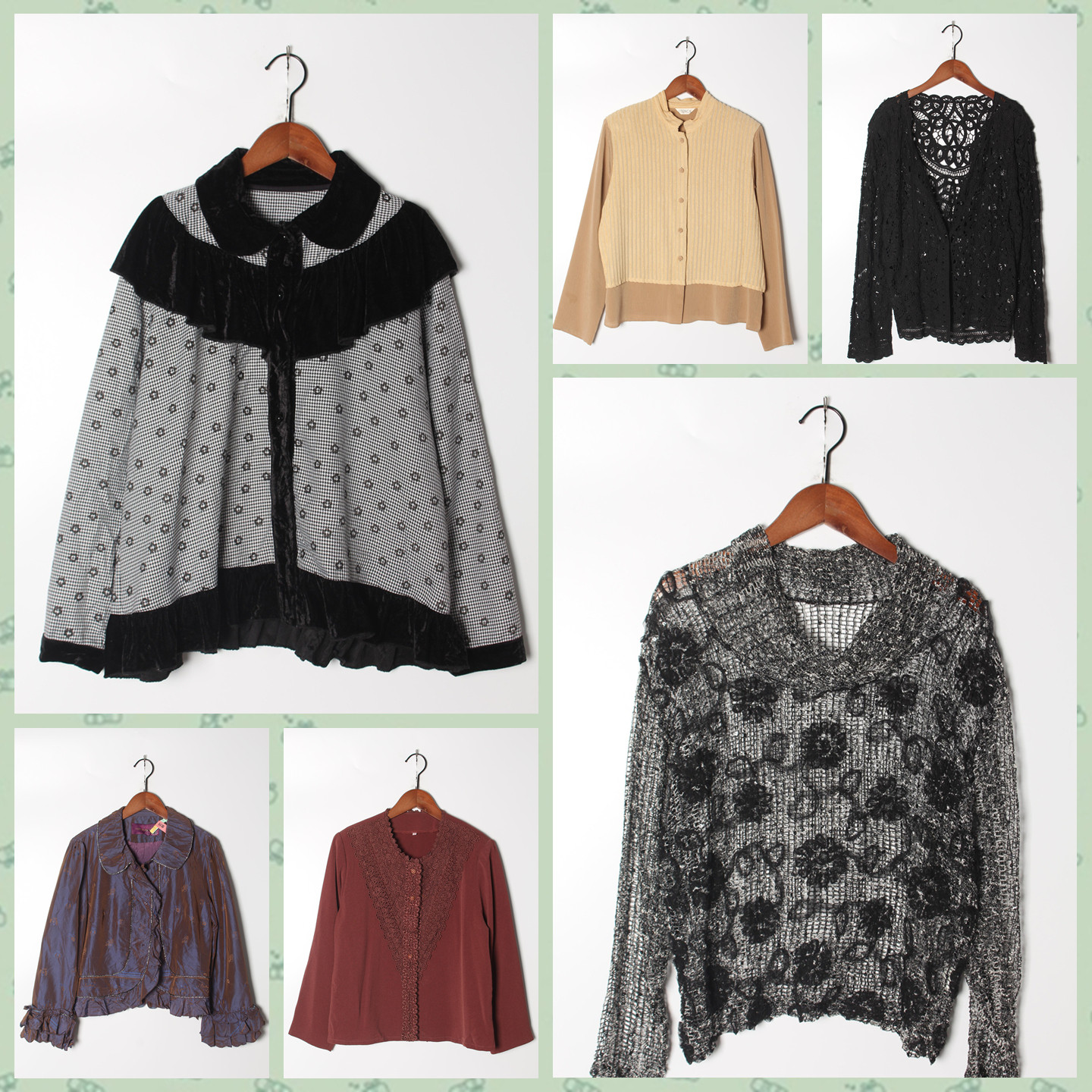 古着Vintage孤品棉麻花刺绣白衬衫孤品日系 女上衣 实拍售卖200