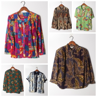 实拍售卖78 女上衣 古着Vintage孤品棉麻花刺绣白衬衫 孤品日系