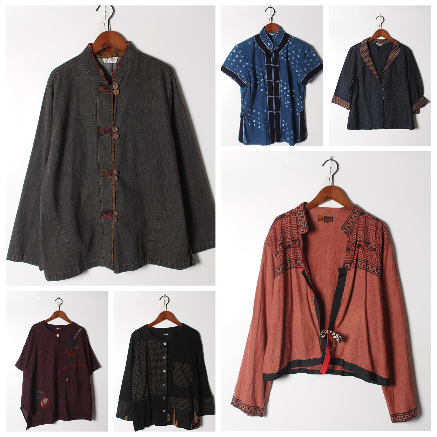 古着Vintage孤品棉麻花刺绣白衬衫孤品日系 女上衣 实拍售卖171