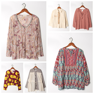 实拍售卖127 女上衣 古着Vintage孤品棉麻花刺绣白衬衫 孤品日系