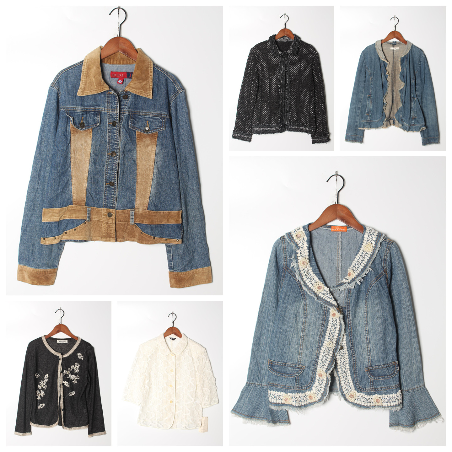 古着Vintage孤品棉麻花刺绣白衬衫孤品日系 女上衣 实拍售卖192