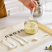 4个装 家用骨瓷调料勺金边小勺子厨房盐糖罐味勺汤勺陶瓷佐料汤匙