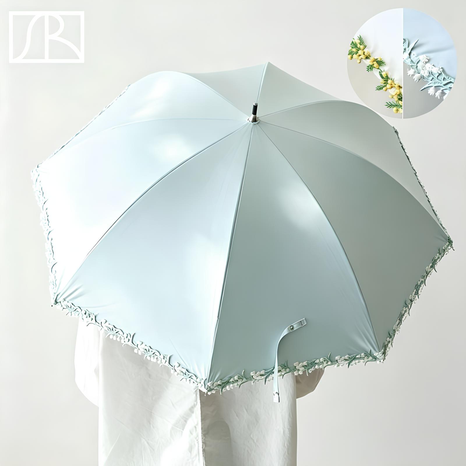 日本碧蔻资花边晴雨两用雨伞图片