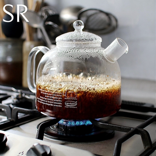 德国Trendglas Jena直火煮耐高温玻璃壶烧水壶水果泡茶壶花茶过滤