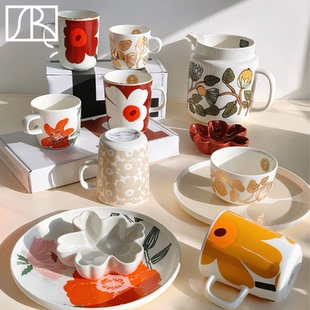 芬兰Marimekko 2025秋冬系列焦糖金冠冕陶瓷马克杯咖啡碗盘子餐具