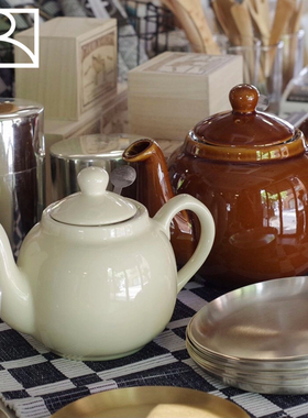 英国London Pottery田园英式陶瓷茶壶咖啡壶带茶漏茶具下午茶礼物