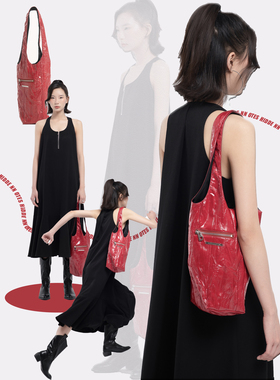 HIDDENNOTES《逃跑计划》红色水桶包 百搭通勤大容量单肩包 婚包