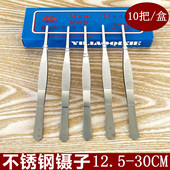 30CM 不锈钢镊子圆头带齿敷料镊子加厚加硬12.5
