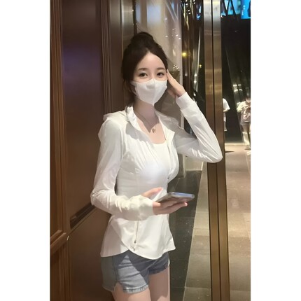 同款白色修身防晒衣女冰丝2026年夏季新款漂亮轻薄瑜伽服防紫外线