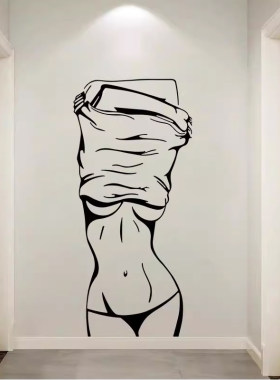 性感美女酒吧网吧墙面布置贴画