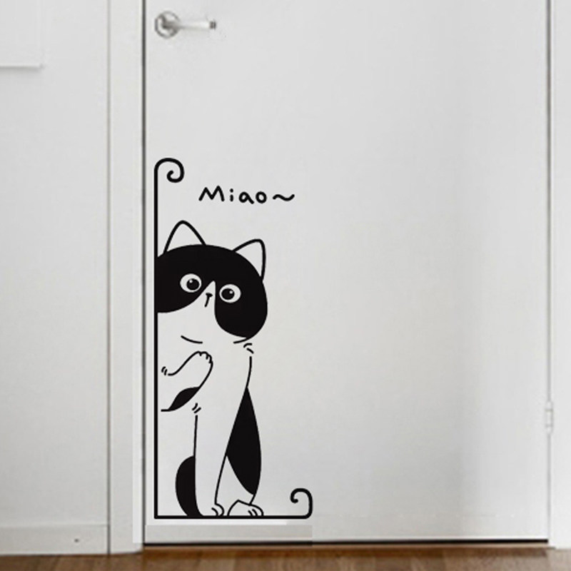家用厨房玻璃门防撞贴纸客厅阳台推拉门装饰卡通猫咪图案防水墙贴,家居饰品,软装墙贴,淘宝优惠券,粉丝福利购,淘宝优惠卷
