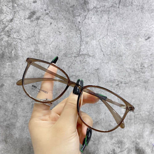 超轻眼镜框茶色tr90大