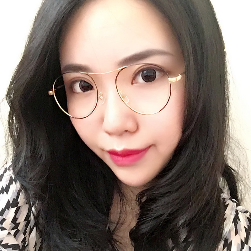 复古近视眼镜成品 韩版圆框素颜架大脸超轻 金属配度数防蓝光平光