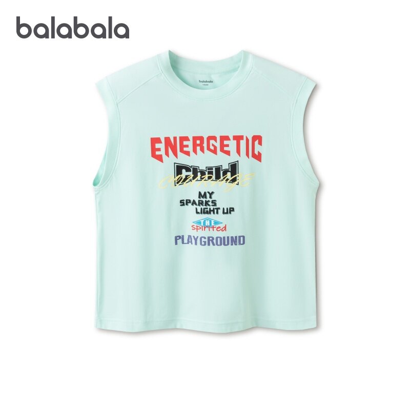 【balaOne】巴拉巴拉男童背心儿童中大童无袖t恤2026新款夏装速干