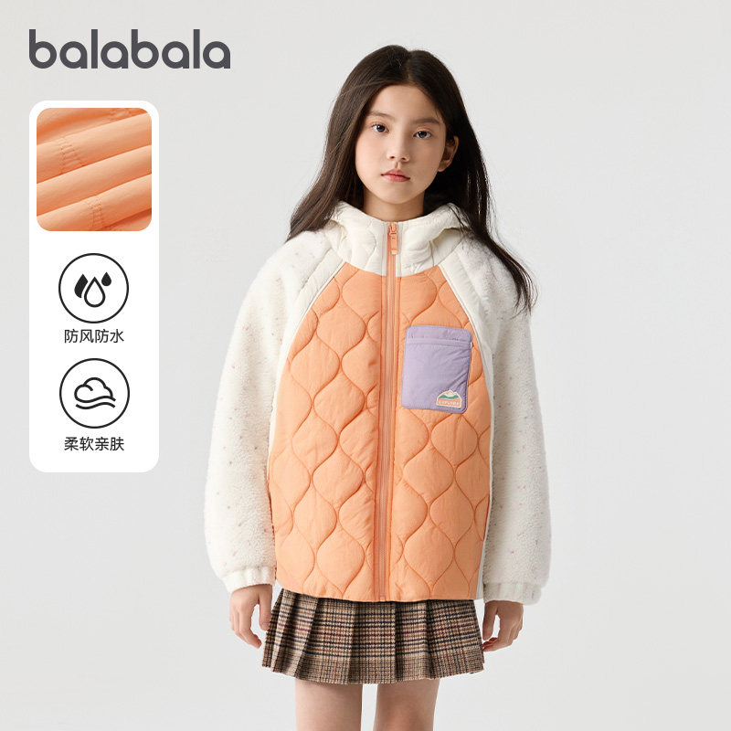 巴拉巴拉棉服女童防护保暖外套潮