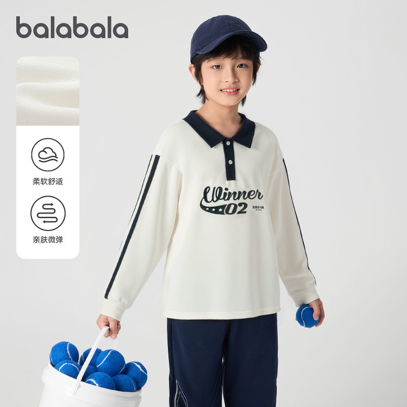巴拉男童长袖t恤儿童POLO衫
